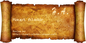 Haupt Aladár névjegykártya